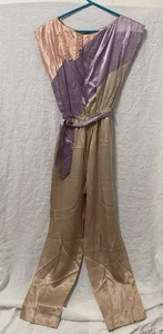 Vtg Max And LuLu 1970's Women's S Sleeveless Romper Pearl Beads Color-Block Flaw - Picture 1 of 19