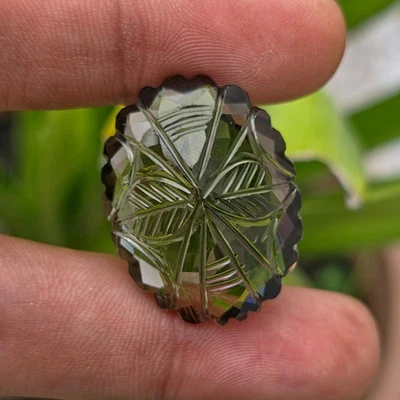 Piedra preciosa suelta de cuarzo ahumado marrón natural de 34,40 quilates certificada para aliviar el estrés Foto 1 de 4