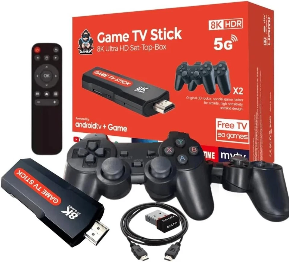 Console Portatile Game TV Stick 4K con 2 Joystick Wireless HDMI Retro Game 2025 - Immagine 1 di 4