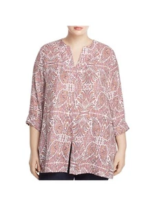 COLLECTION BY BOBEAU Womens Cuffed Sleeve V Neck Wear To Work Tunic Top - Picture 1 of 6