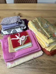 fabric bundle job lot quilting accessories handbag material craft fat quarter - Picture 1 of 5