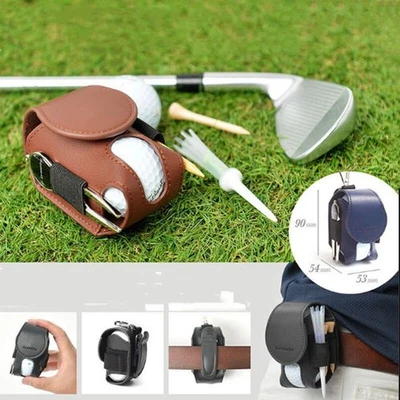 Accesorios de golf Bolsa de pelotas de cuero Bolsa Soporte para camiseta Cinturón Clip Bolsa para hombres Mujeres Foto 1 de 4