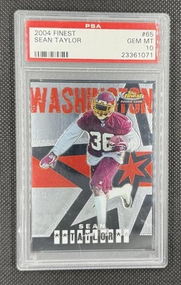 2004 Topps Finest - Sean Taylor #65 - RC Rookie Card - PSA 10 GEM MINT - Image 1 of 3