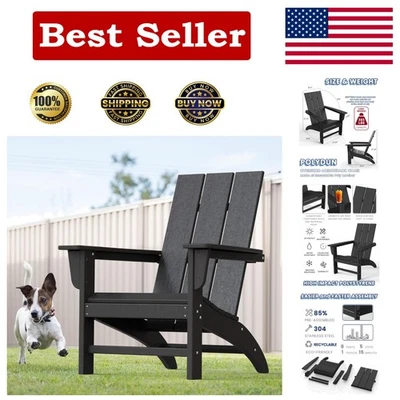 Elegante Silla Adirondack Negra - Diseño Ergonómico para Cómodo Salón Exterior Foto 1 de 4