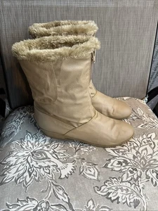 Naturalizer halbhohe Damenstiefel mit Fellfutter Reißverschluss vorne 9N beige - Bild 1 von 8