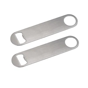 Speed Bottle Opener Stainless Steel Beer Flat Bar Cap Bartender Remover Hang 2x - Picture 1 of 4