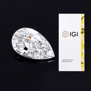 Pear Cut Loose Diamond IGI Certified CVD Lab Created 1.06CT E SI2 Jewelry Making - Picture 1 of 6
