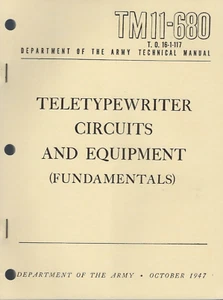 Historical book for Teletypewriter Circuits and Equipment (Fundamentals), 1947 - Picture 1 of 1