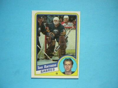 1984/85 TOPPS NHL HOCKEY CARD #14 TOM BARRASSO ROOKIE NM SHARP+ 84/85 TOPPS - Image 1 of 2