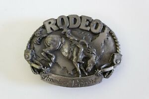Siskiyou Buckle Co Rodeo Pewter Belt Buckle 1983 Made in USA