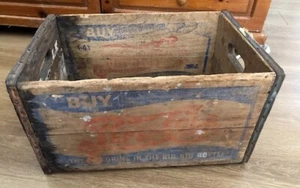 Vintage 1943 Pepsi-Cola Double Dot Wood Crate - Original Soda Pop Box Container - Picture 1 of 9