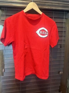 Majestic Boys Youth L Large Cincinnati Reds Tee Shirt Red MLB - Picture 1 of 4