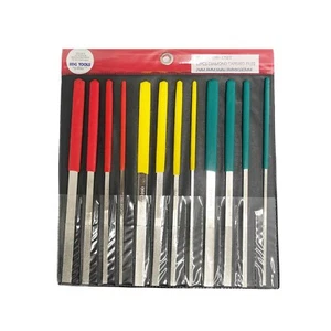 12PC DIAMOND FILE FLAT ROUND HAND TOOLS 140 200 400 GRIT FILES RDGTOOLS - Picture 1 of 4