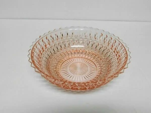 Jeannette Depression Glass 8.5" Cuenco para servir vacaciones rosa botón y lazos de colección - Imagen 1 de 4