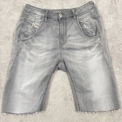 Pantalones Cortos de Jean Diesel Fayza Para Mujer Talla 25 Gris Estilo Bermudas 9.5" Entrepierna Corte Foto 1 de 4