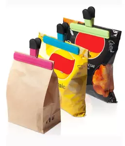 2pcs Random Color Bag Sealing Clips - Airtight Food Storage Clamps - NEW - Picture 1 of 5