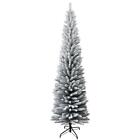 Christmas Tree Snow Covered Slim Pencil Artificial Bushy Pine XMAS HomeDecor 4FT