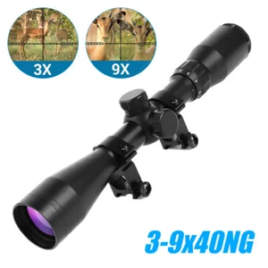 3-9x40 Hunting Riflescope HD Purple Lens Crosshair Sight for 11mm/20mm Rail - Picture 1 of 8