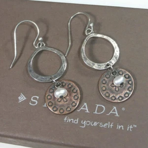 Pendientes colgantes Silpada plata esterlina 925 moneda cobre perlas de agua dulce W1577 - Imagen 1 de 12