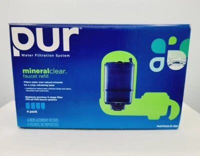 NEW SEALED GENUINE PUR OEM MINERALCLEAR FAUCET FILTER REFILL 4-PACK GOLD RF-9999 - Image 1 of 4