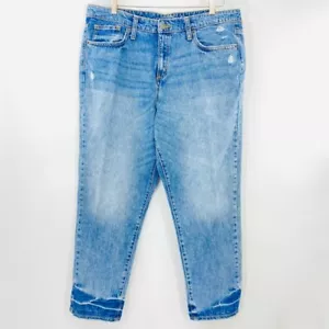 Universal Faden Damenjeans gerade Beine blau hoch Distressed 16/33 neu - Bild 1 von 6