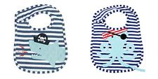 Pirate Shark and Octopus Pacy Baby Toddler Cloth Bibs Set of 2