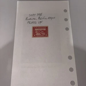 U.S.Scott 398 Panama Pacific Exposition 2cent MLHOG Sehr schön - Bild 1 von 4