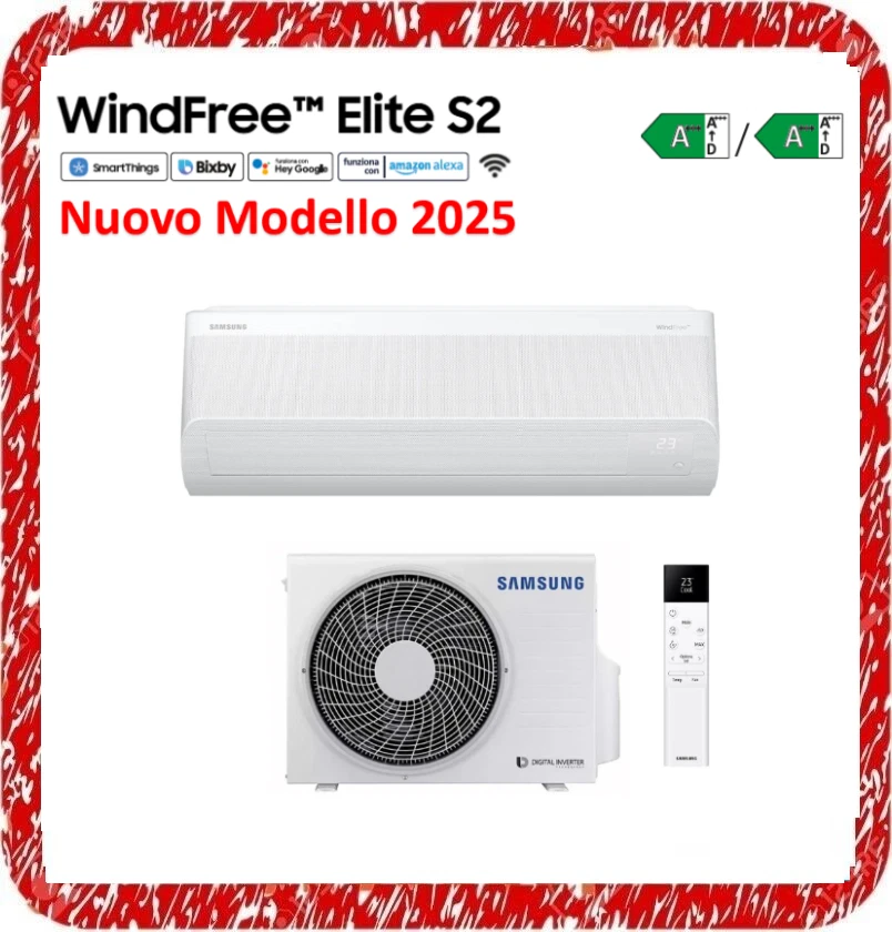 SAMSUNG WINDFREE ELITE S2 CLIMATISEUR 9000 BTU WIFI 21 MILLE MICROPORES A+++ - Photo 1/1