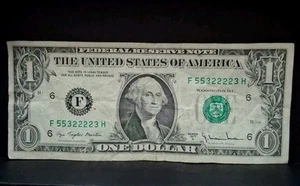 1977 Trinary $1 One Dollar Bill Fancy Serial Number Vintage  Antique Old  Bill💰 - Picture 1 of 6