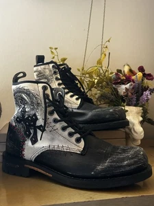 Rare Affliction Combat Biker Leather Shoes Studded Cross & Dragon Men’s 10.5 - Bild 1 von 8