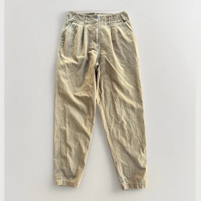 Vintage 80s 90S THE LIMITED High Waist Cotton Olive PLEATED PANTS Chinos Size 8 - Image 1 of 4