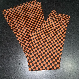 UEC EARTHBOUND TRADING COMPANY Orange Black Checkered FLARED PULL ON PANTS SZ S - Picture 1 of 10