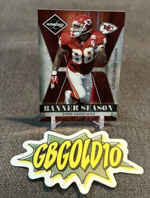 2008 Leaf Limited Banner Season Holofoil /100 Tony Gonzalez #BSM-23 HOF - Image 1 of 3
