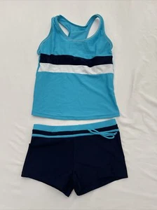 JerrisApparel Niñas Verano Dos Piezas Niño Tankini Azul Talla 4XL 12/13 Años - Imagen 1 de 10