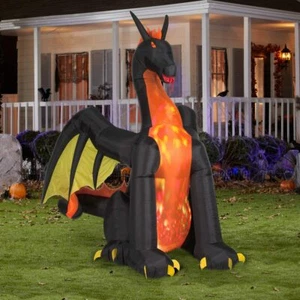 Projection Animated Fire and Ice Dragon Airblown Inflatable Halloween Decoration - Picture 1 of 3