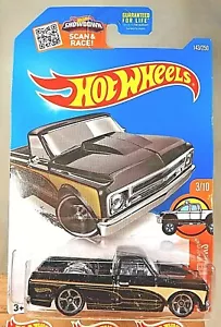 2016 Hot Wheels #143 HW Hot Trucks 3/10 '67 CHEVY C10 Black Variant Chrome MC5Sp - Picture 1 of 5