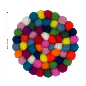 SALE !!! Felt Coaster, Mat Ball wool soft, 10cm Handmade Round, UK Stock - Picture 1 of 1