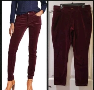 Chaps Slimming Fit Shape Sculpt Corduroy Burgundy Straight Pants 14 - Picture 1 of 9
