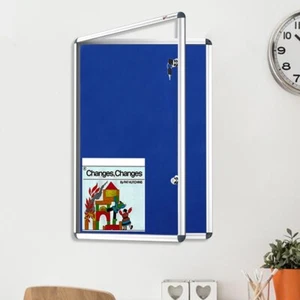 VIZ-PRO Lockable Notice board Class 1Display Framed Tamperproof 48x36 Inches - Picture 1 of 7