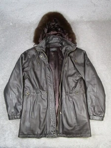 Damselle Jacket Womens Medium Black Leather Faux Fur Thermolite Insulated * - Picture 1 of 12