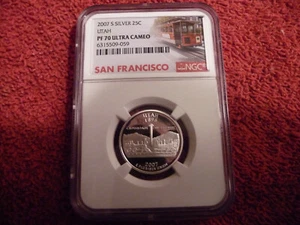 2007 s silver proof Utah statehood quarter NGC PF 70 Ultra Cameo - Picture 1 of 4