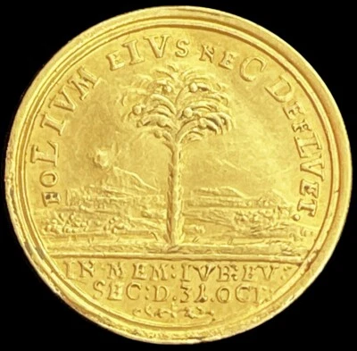 ORO 1717 ALEMANIA NUREMBERG MARTIN LUTHER REFORMA DUCADO CONTRAGOLPEADO Foto 1 de 2