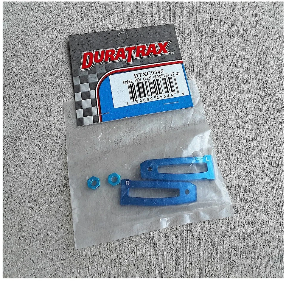 Vintage Duratrax Arm Set Upper Front Aluminum Vendetta ST (2) DTXC9345 Old Stock - Image 1 of 1