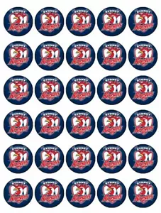 Roosters Rugby Edible Cupcake Toppers Wafer Cake Sports Decorations (2 Sizes) - Picture 1 of 4