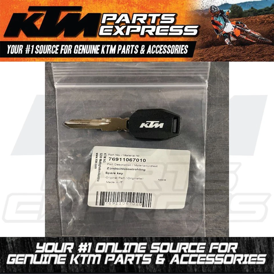 NEW KTM SPARE KEY 640 DUKE II 950 990 ADVENTURE R 690 ENDURO R SMC R 76911067010 - Image 1 of 4