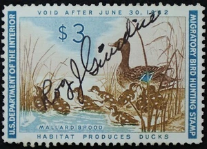 U.S. Used Stamp Scott #RW28 $3 Federal Duck Hunting. Very Fine. Choice! - Picture 1 of 2