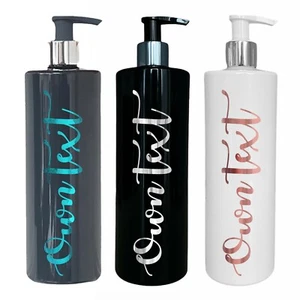 Dispensador personalizado de baño inspirado en Mrs Hinch 500 ml bomba de plata texto propio - Imagen 1 de 20