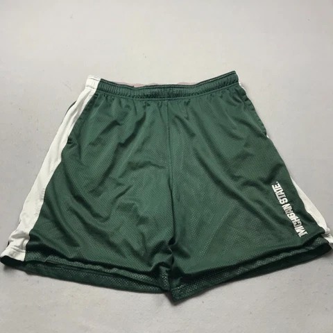 Michigan State Spartans Shorts Mens Large Green White Nike Mesh Logo NCAA Cover