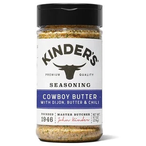 Kinder's Cowboy Butter Seasoning 9.6 oz  Dijon Mustard Red Chili Teaks Chops Veg - Picture 1 of 20