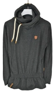NAKETANO Hoodie Women's XS/S Pullover Elastic Waist Hooded Melange Grey - Picture 1 of 9